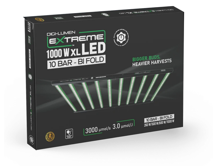 Extreme 1000W XL LED Grow Light by Digi-Lumen — 10-Bar Bi-Fold Full Spectrum