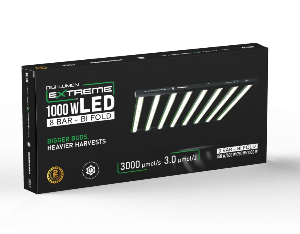 Extreme 1000W LED Grow Light by Digi-Lumen — 8-Bar Bi-Fold Full Spectrum