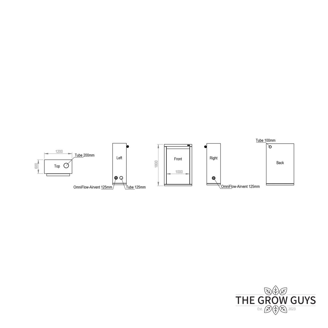 1.2 x 0.6 x 1.8m Grow Tent — Ambient R120S by HOMEbox