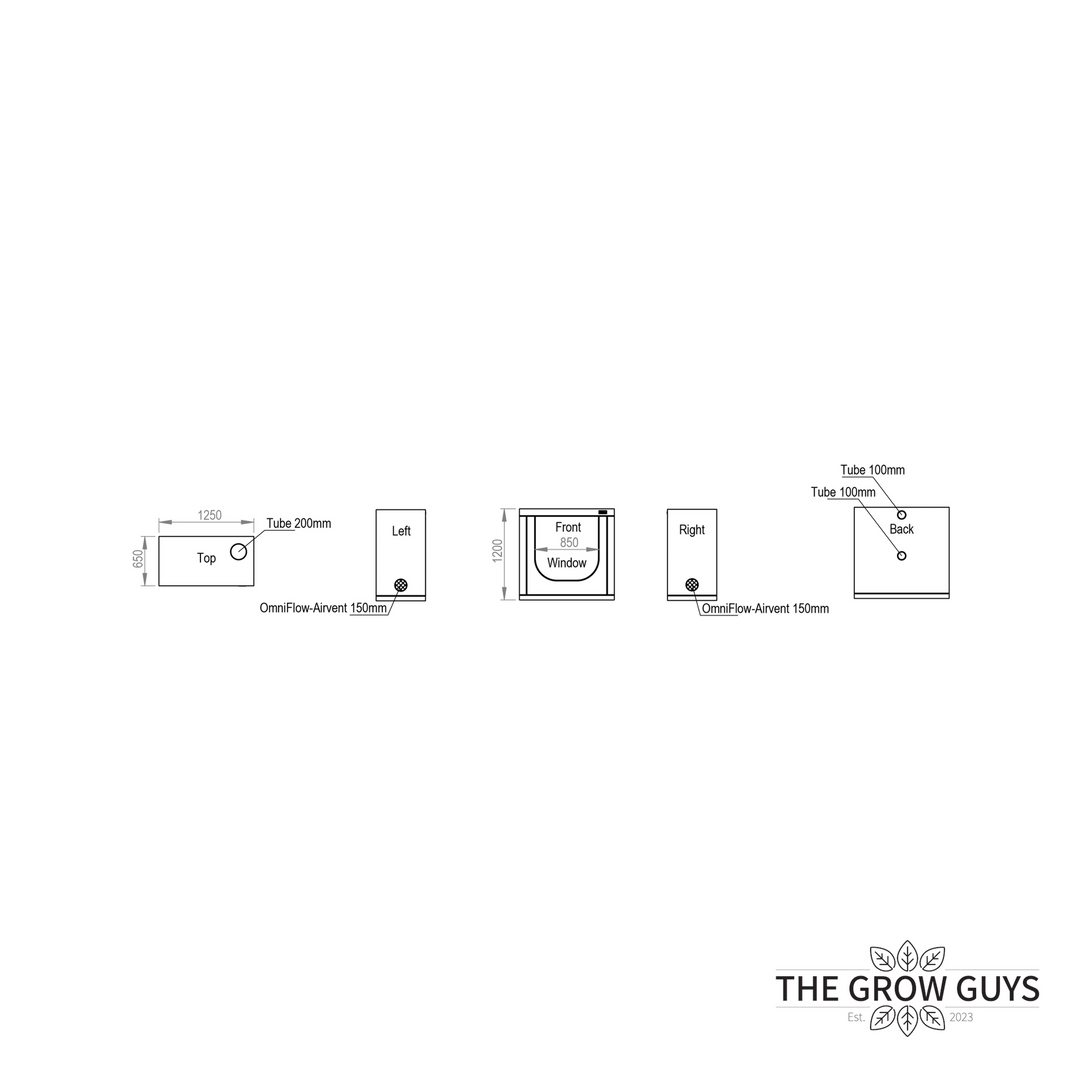 1.25 x 0.65 x 1.2m Grow Tent — Vista Medium by HOMEbox