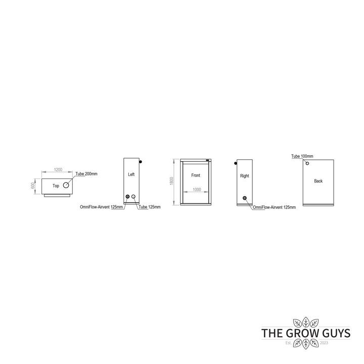 1.5 x 0.8 x 2m Grow Tent — Ambient R150 by HOMEbox