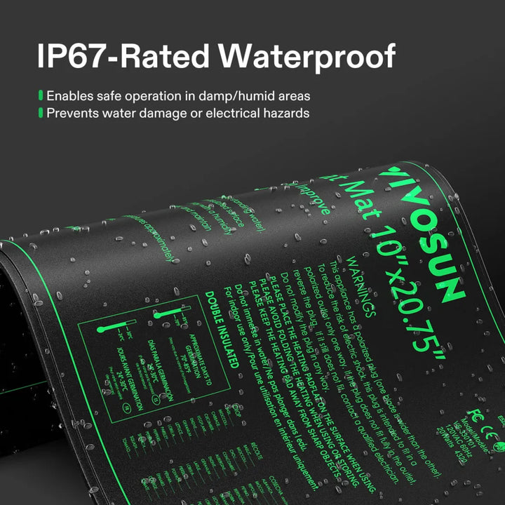 Seedling Heat Mat with Thermostat by VIVOSUN - propagation heating mat