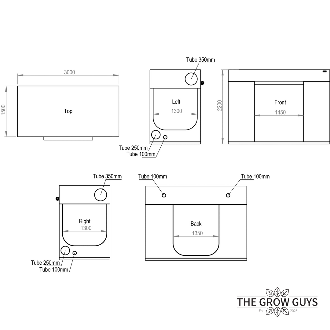 3 x 1.5 x 2.2m Grow Tent — Ambient R300+ by HOMEbox