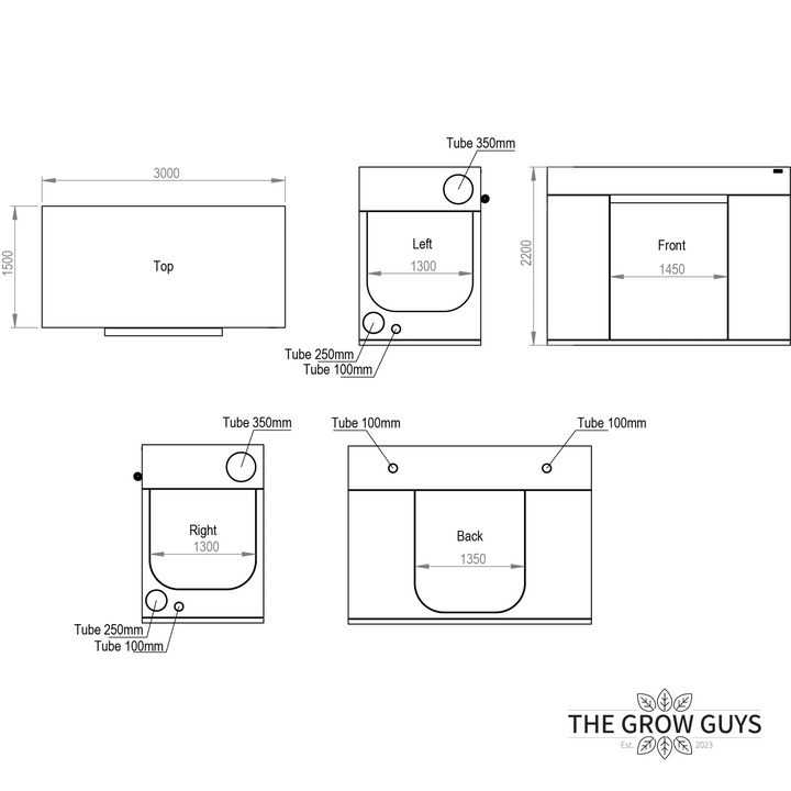 3 x 1.5 x 2.2m Grow Tent — Ambient R300+ by HOMEbox