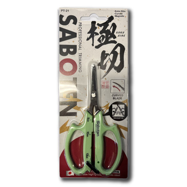 Curved Blade Trimming Scissors PT-21 by Saboten — Japanese Auto-Opening Magnetic Trim Tool