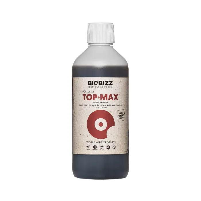 Top-Max by BioBizz — organic humic and fulvic acid flowering stimulator, 500ml bottle