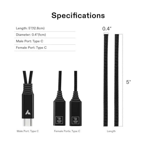 USB-C Splitter for GrowHub Controller E42A by VIVOSUN - smart grow controller expansion cable