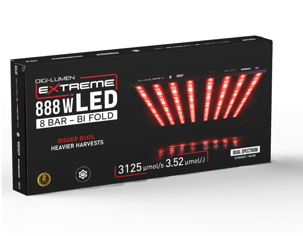 888W Extreme LED Grow Light by Digi-Lumen — 8-Bar UV + Far-Red Fixture