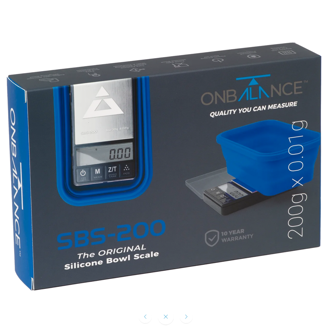 SBS-200 Silicone Bowl Scale by On Balance — 200g x 0.01g Precision Scale with Collapsible Bowl