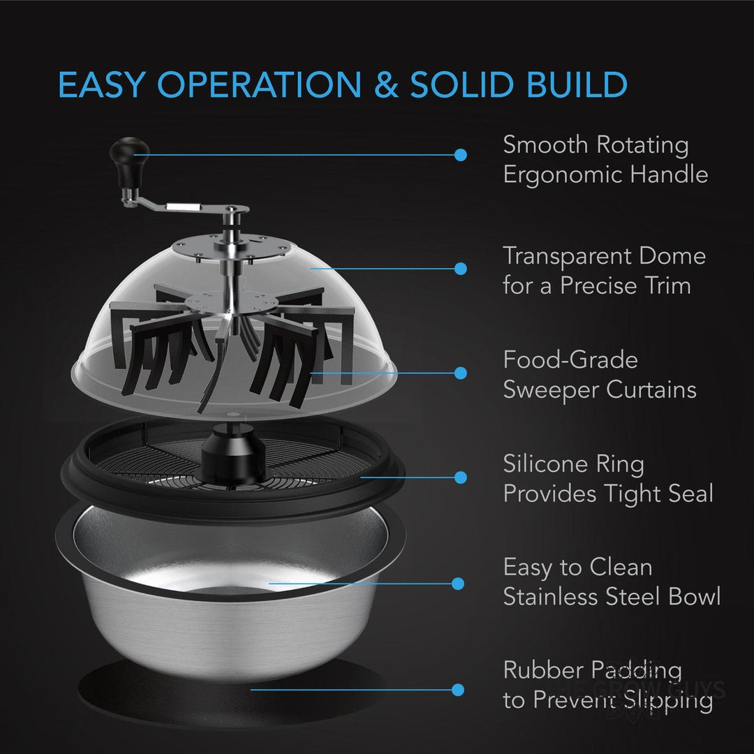 AC Infinity Bud Bowl Trimmer 16" — Manual Spin Cut with Silicone Curtains, Wet and Dry Blades
