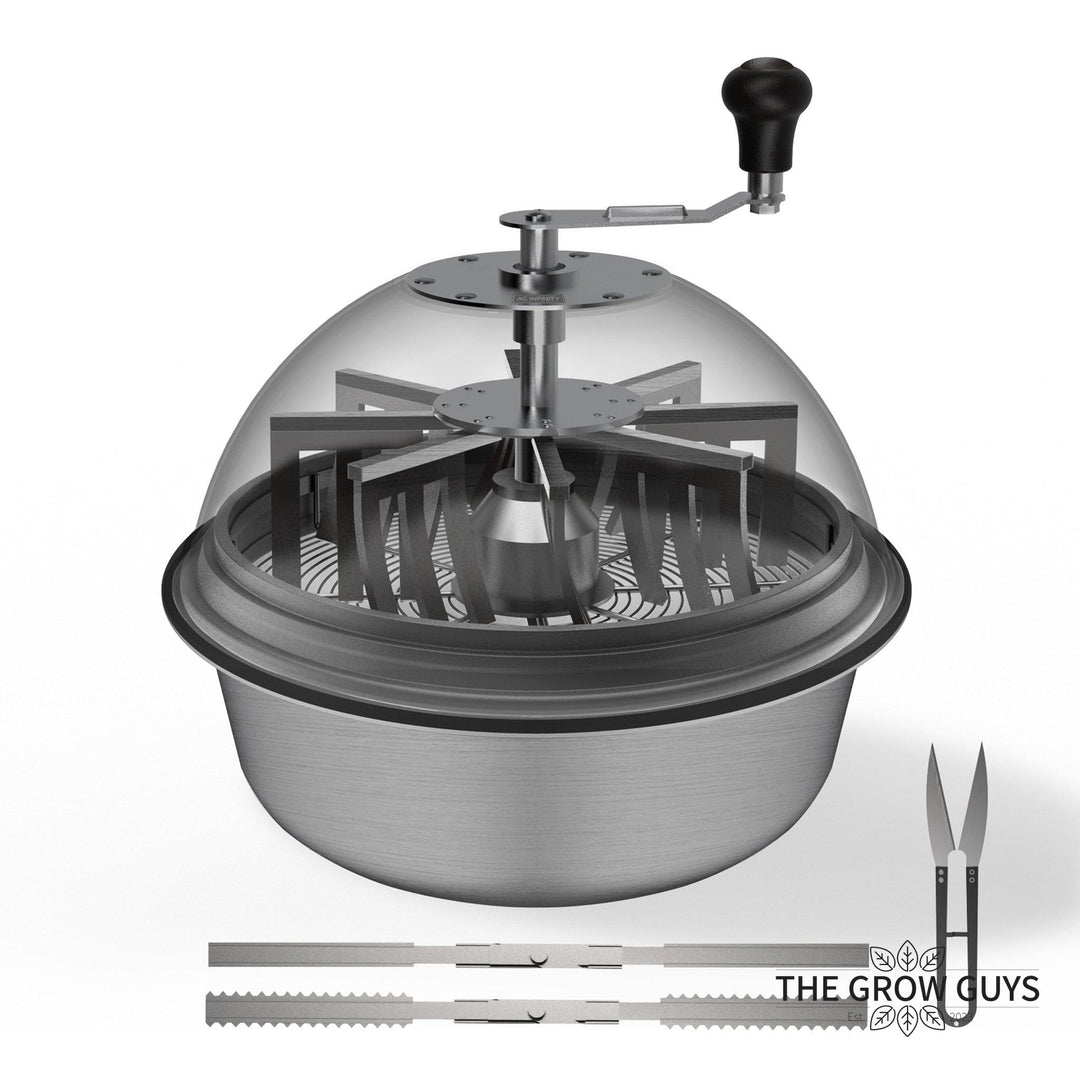 AC Infinity Bud Bowl Trimmer 16" — Manual Spin Cut with Silicone Curtains, Wet and Dry Blades