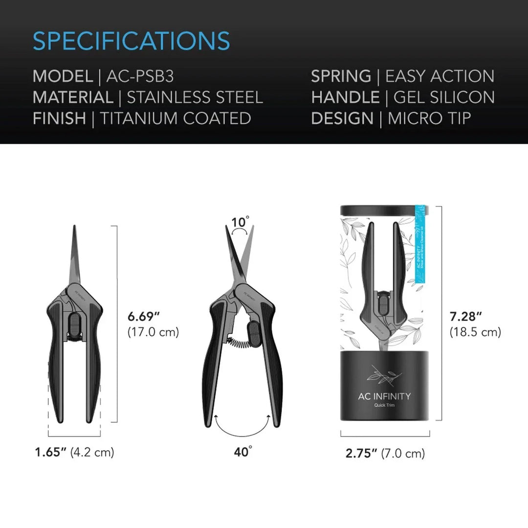 Pruning Shear With Cleaning Kit - 6.6” Straight Blades by AC Infinity