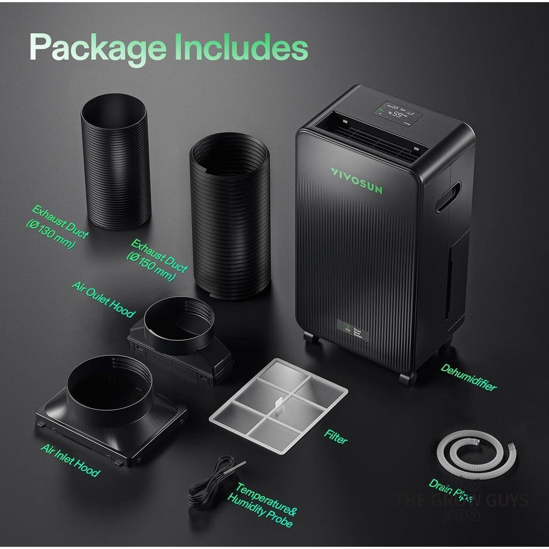 AeroDrain D12 smart dehumidifier by VIVOSUN - up to 12L/day moisture control