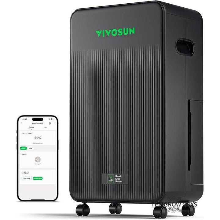 AeroDrain D12 smart dehumidifier by VIVOSUN - up to 12L/day moisture control