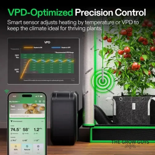 AeroFlux Smart Grow Tent Heater by VIVOSUN — 700W PTC Heater with App Control & VPD Sensing
