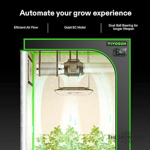AeroZesh Inline Fan with E42A Controller by VIVOSUN - smart grow tent exhaust fan