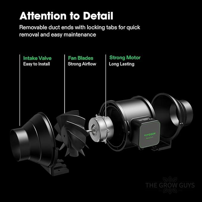 AeroZesh Smart Grow Tent Ventilation Kit by VIVOSUN - inline fan, carbon filter & controller system