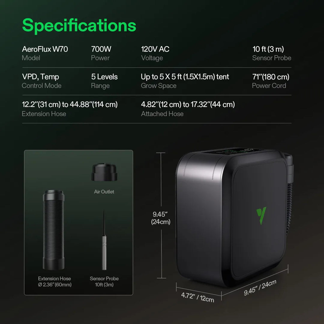 AeroFlux Smart Grow Tent Heater by VIVOSUN - 700W smart grow tent heater