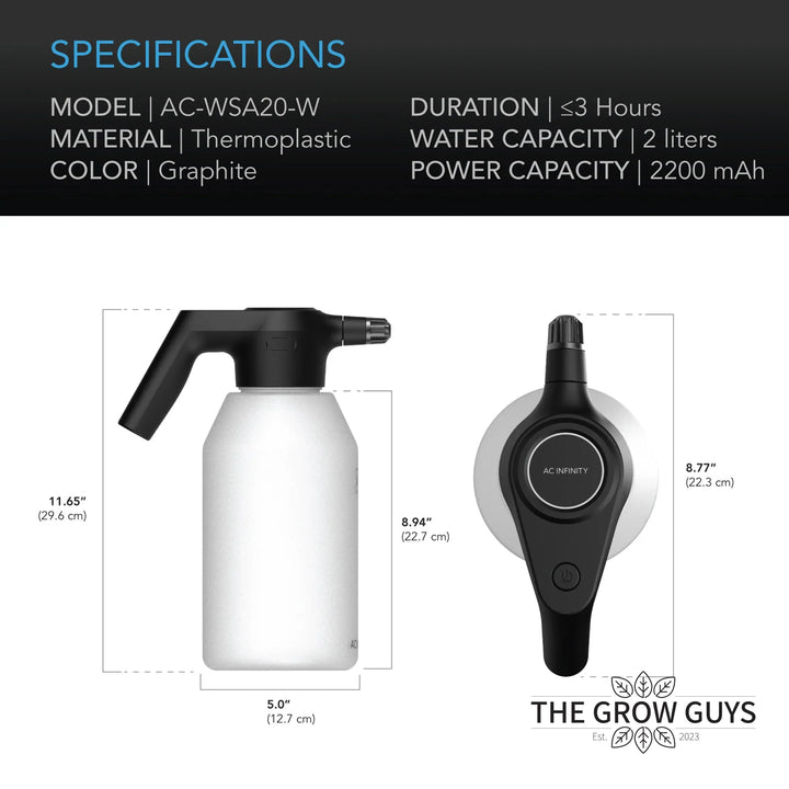 Automatic Water Sprayer by AC Infinity — 2L Electric Pump Sprayer