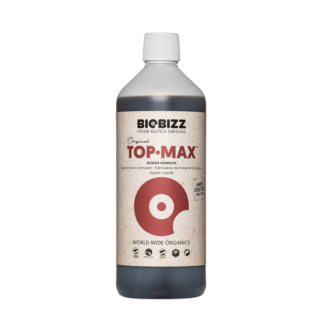 Top-Max by BioBizz — organic humic and fulvic acid flowering stimulator, 1L bottle