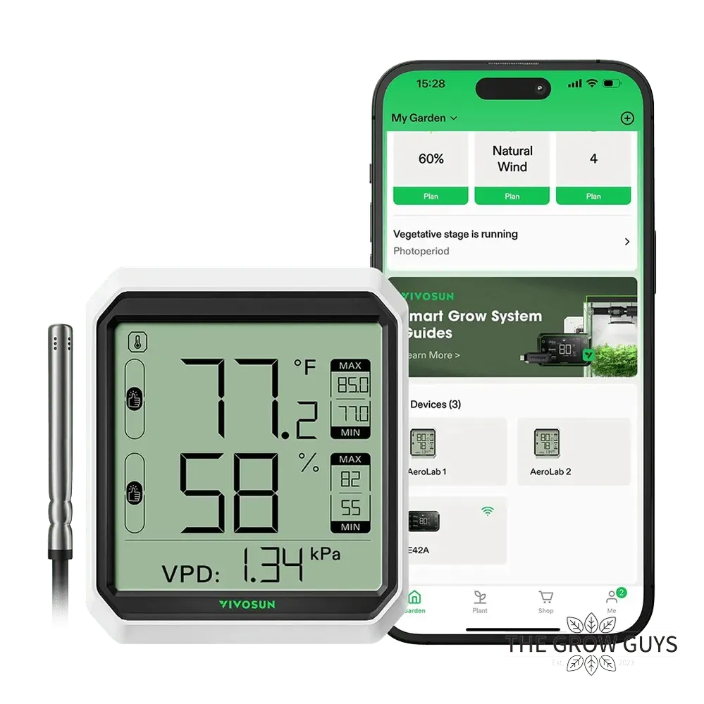 Bluetooth Hygrometer Thermometer by VIVOSUN AeroLab – Dual-Sensor Smart Monitoring