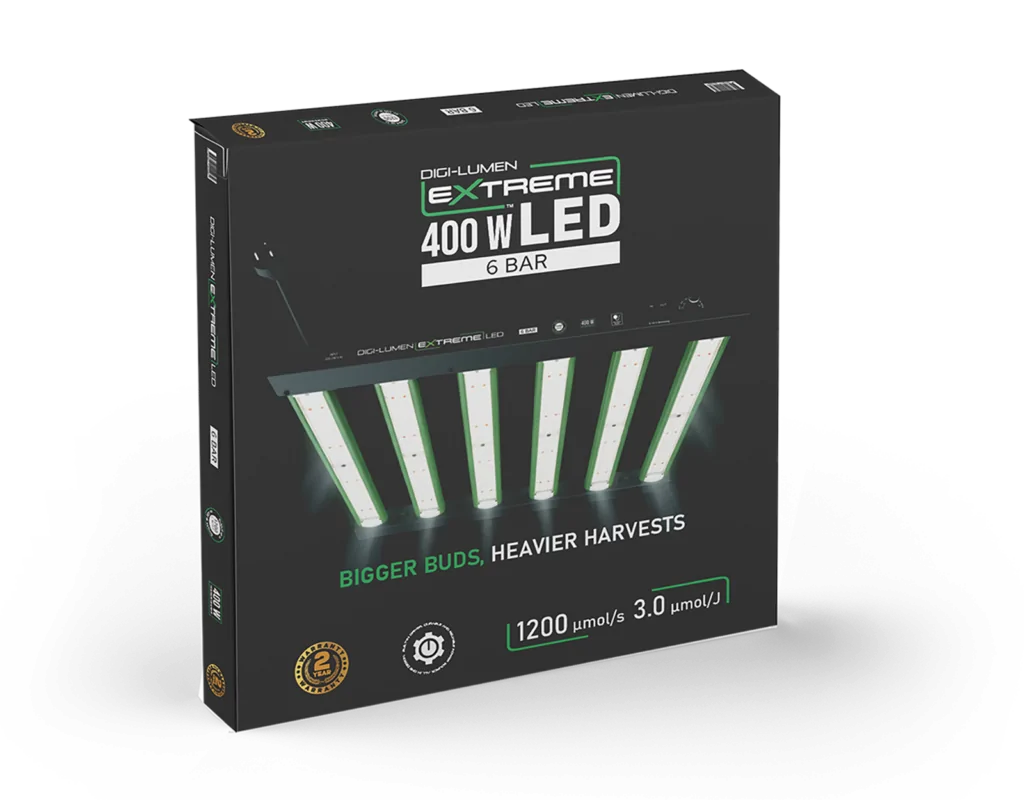Extreme 400W LED Grow Light by Digi-Lumen — Compact 6-Bar Full Spectrum for 1m x 1m Tents