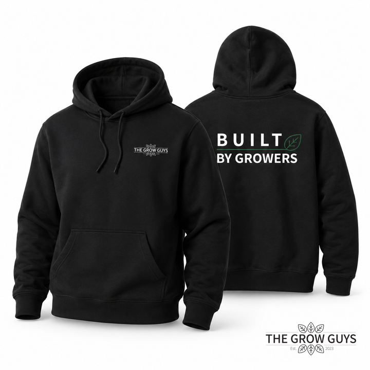 Built by Growers Heavy Hood by The Grow Guys — Premium 400 GSM Oversized Black Pullover Hoodie