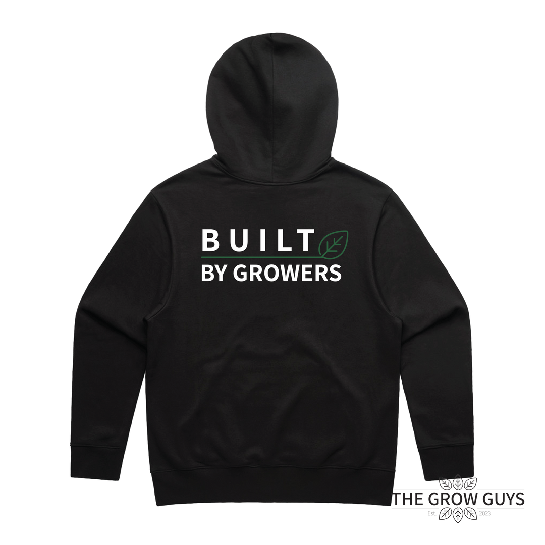 Built by Growers Heavy Hood by The Grow Guys — Premium 400 GSM Oversized Black Pullover Hoodie