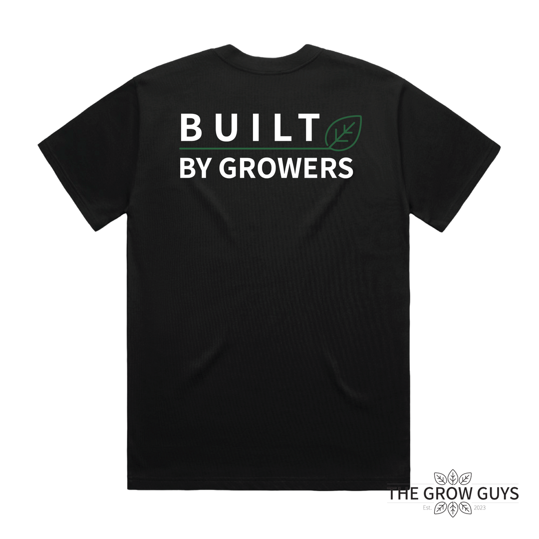 Built by Growers Heavy Tee by The Grow Guys — Premium 280 GSM Oversized Black Cotton T-Shirt