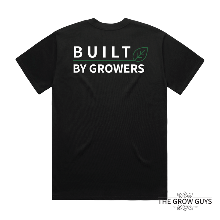 Built by Growers Heavy Tee by The Grow Guys — Premium 280 GSM Oversized Black Cotton T-Shirt