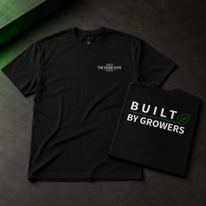 Built by Growers Heavy Tee by The Grow Guys — Premium 280 GSM Oversized Black Cotton T-Shirt