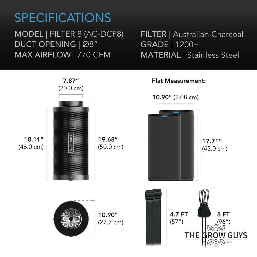 Carbon Filters by AC Infinity — Australian RC412 Charcoal, 4 to 12 Inch
