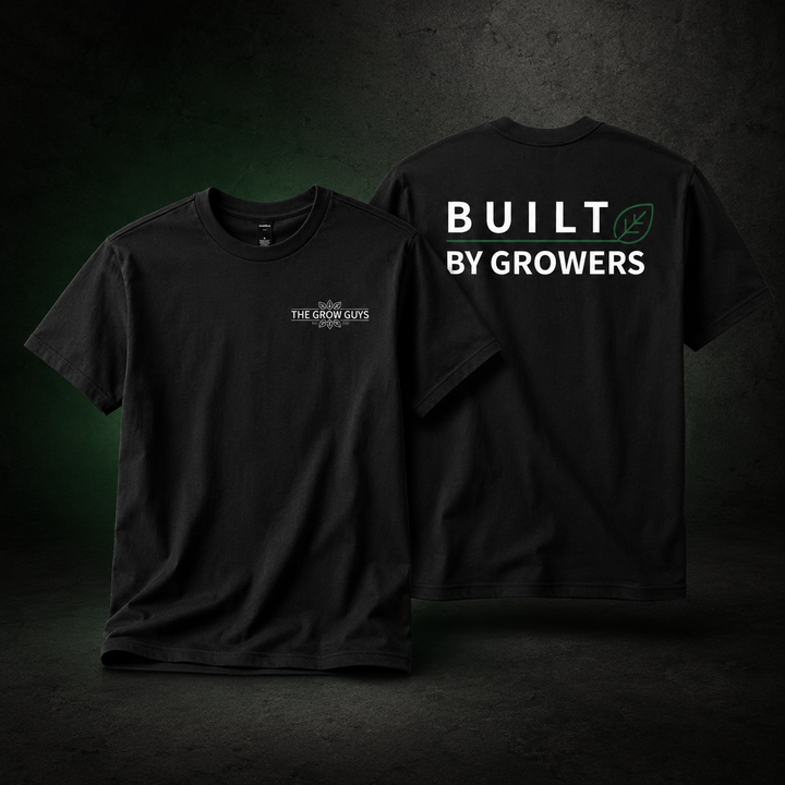 Built by Growers Heavy Tee by The Grow Guys — Premium 280 GSM Oversized Black Cotton T-Shirt