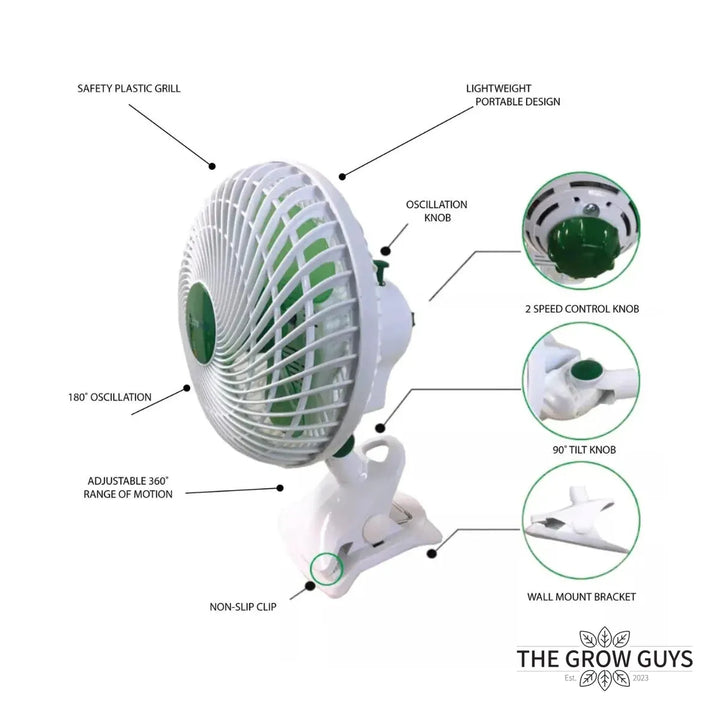 Clip fan by Hydro Axis – 225mm oscillating clip fan