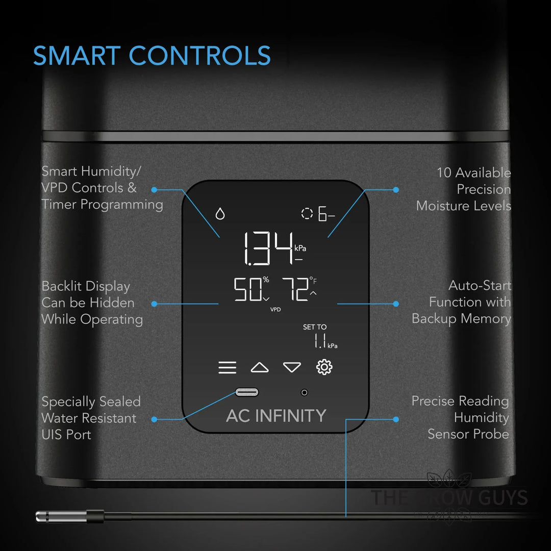 Cloudforge T7 V2 by AC Infinity — 15L UIS Smart Humidifier for Grow Rooms