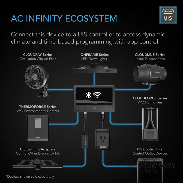 Cloudforge T7 V2 by AC Infinity — 15L UIS Smart Humidifier for Grow Rooms