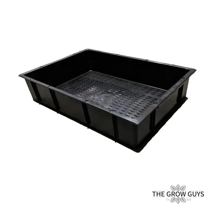 Crop Box Tub Black Grated Base — Stackable Hydroponic Tub for DWC, Cloning & Propagation