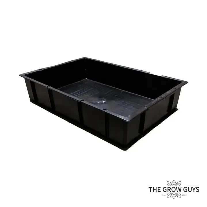 Crop Box Tub Black Solid Base — Stackable Hydroponic Reservoir for DWC, Mixing & Storage