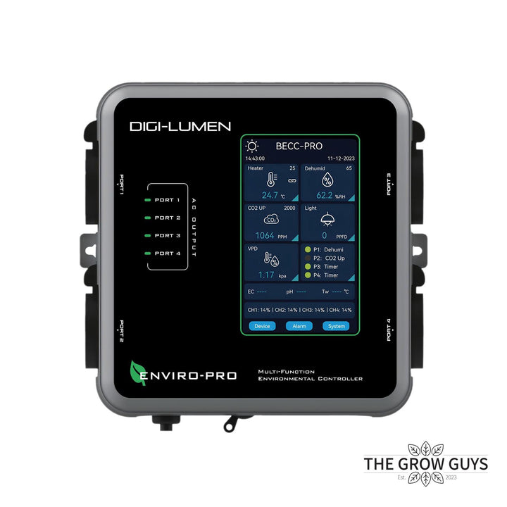 Enviro-Pro Environmental Controller by Digi-Lumen — Temp, Humidity, CO₂ & VPD with 4-Channel Dimming