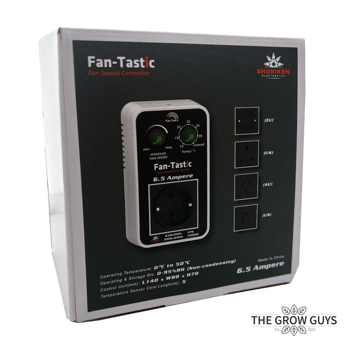 Fan-Tastic 6.5A Smart Fan Controller with Temp Probe — Automatic Grow Room Climate Control