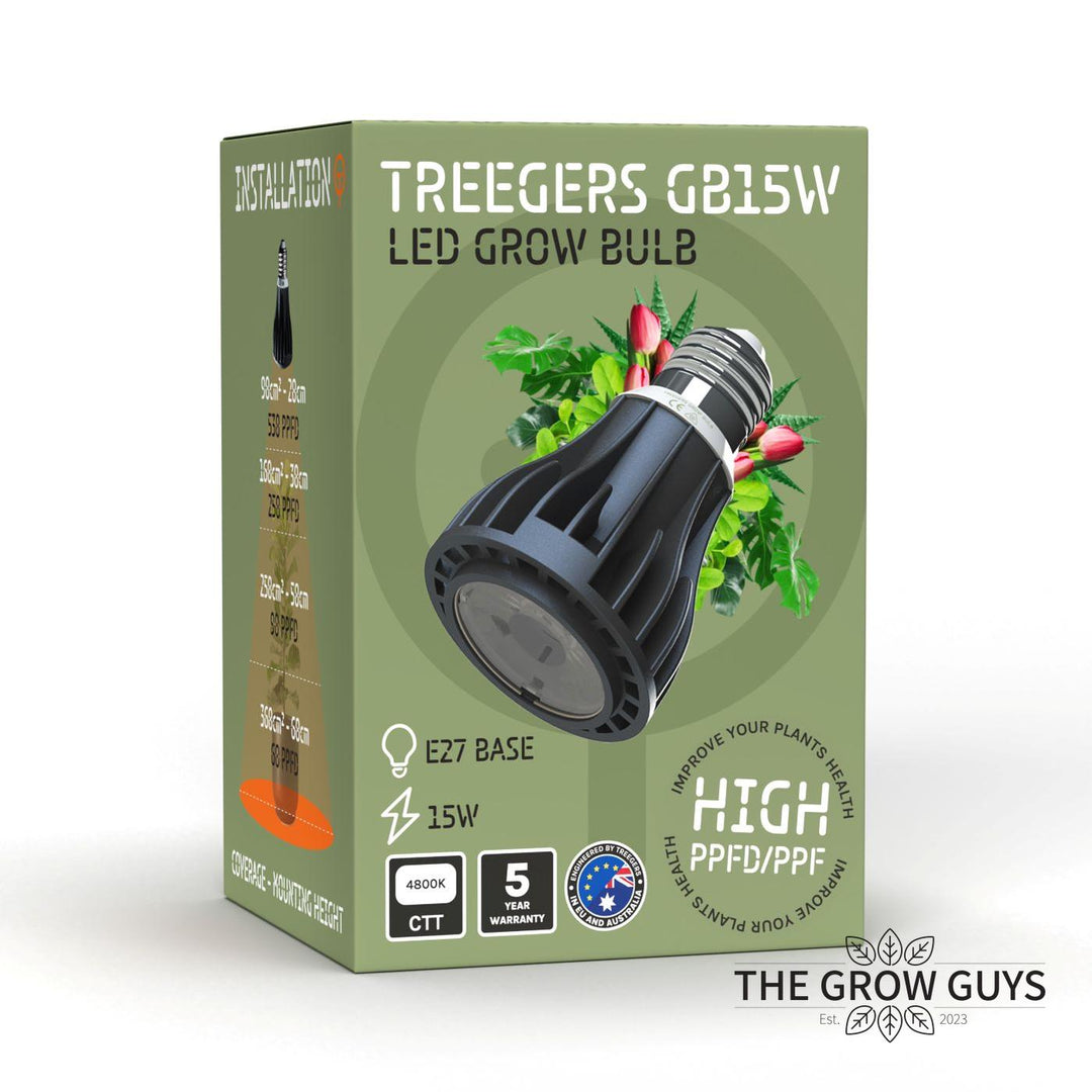 GB Series LED Grow Bulb by Treegers — Full-Spectrum E27 Grow Light (15W or 30W)