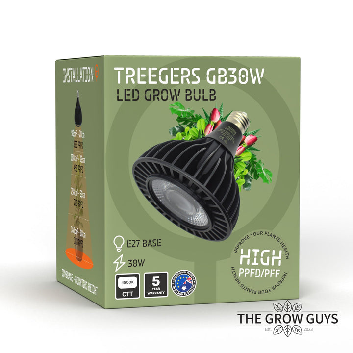 GB Series LED Grow Bulb by Treegers — Full-Spectrum E27 Grow Light (15W or 30W)
