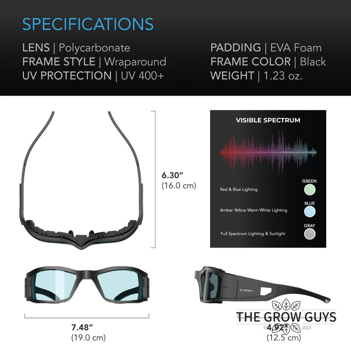Grow Room Glasses by AC Infinity — True Colour Eye Protection Under Grow Lights