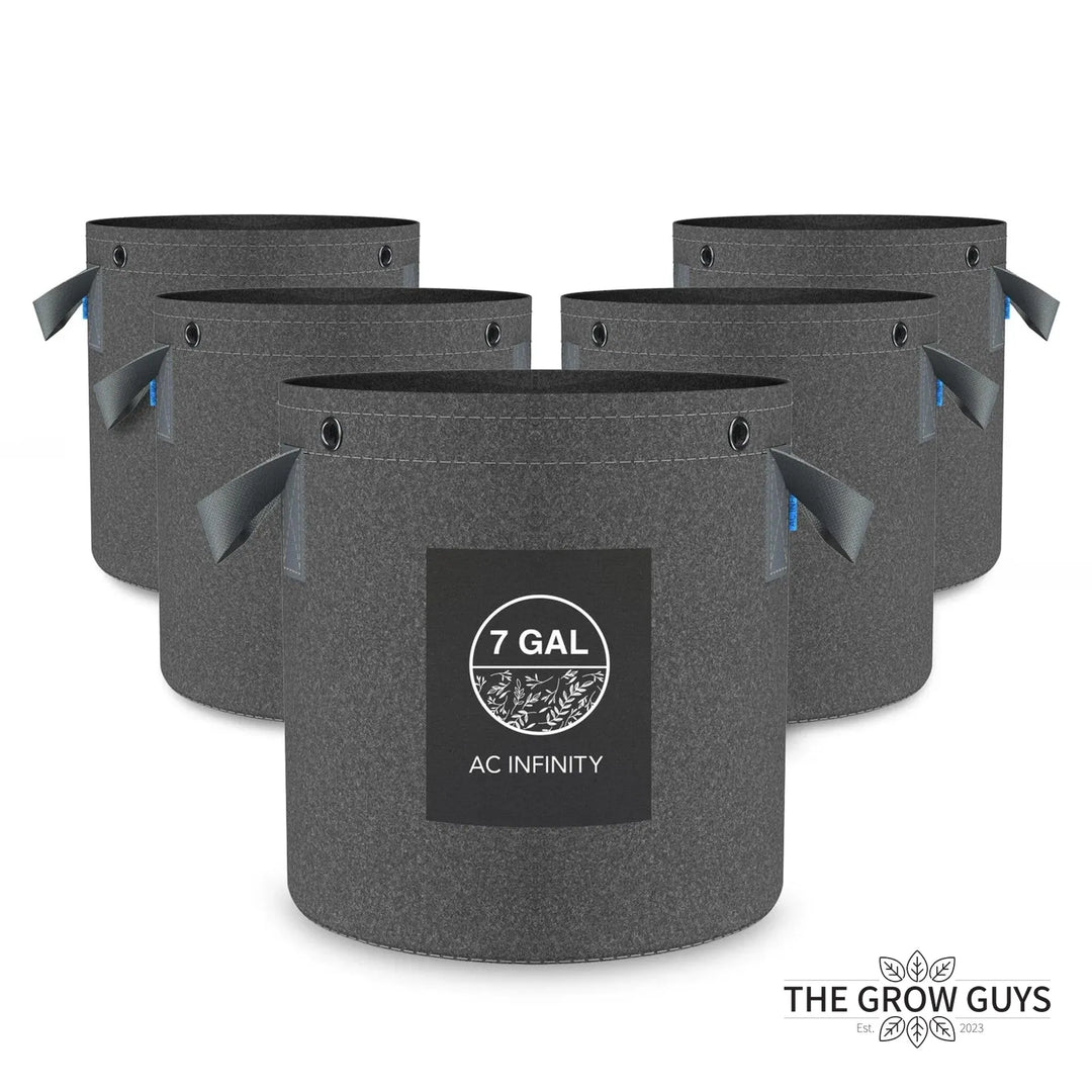 Heavy Duty Fabric Pots by AC Infinity — 500G 5-Pack with Steel LST Rings