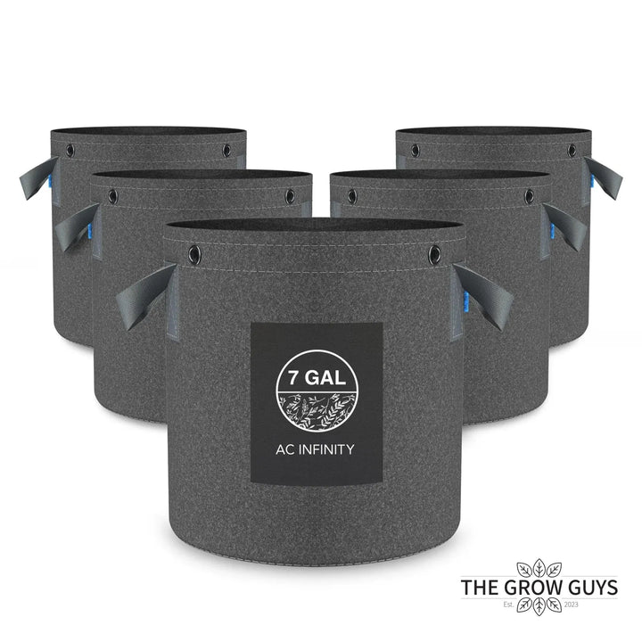 Heavy Duty Fabric Pots by AC Infinity — 500G 5-Pack with Steel LST Rings