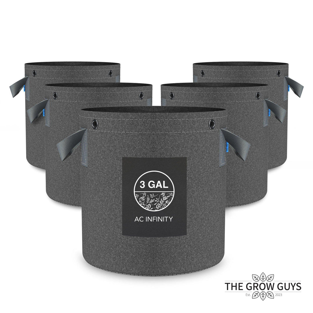 Heavy Duty Fabric Pots by AC Infinity — 500G 5-Pack with Steel LST Rings