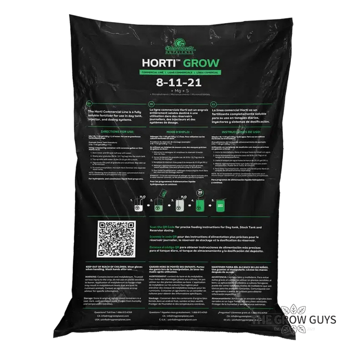 Horti Grow by Green Planet — 8-11-21 Dry Veg Base Nutrient