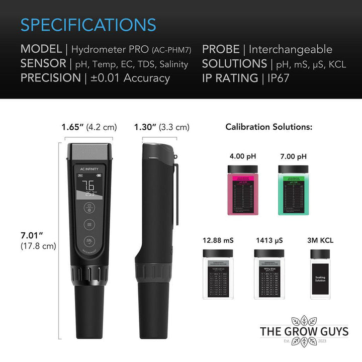 Hydroponic Meter Pro Kit by AC Infinity — All-in-One pH, EC, TDS & Temp Meter