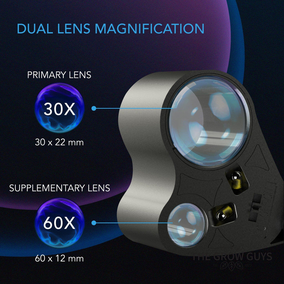 Jeweler's Loupe with LED by AC Infinity — 30x & 60x Dual Lens