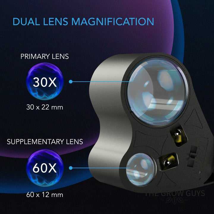 Jeweler's Loupe with LED by AC Infinity — 30x & 60x Dual Lens
